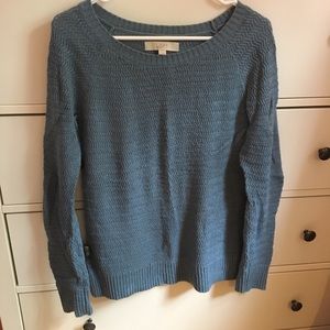 Loft S Blue Textured Sweater